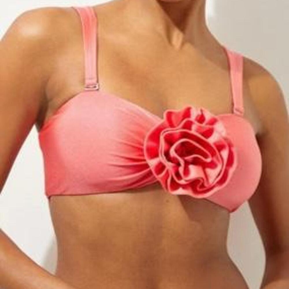 Karen Millen rosette detail bandeau bikini top. Size small